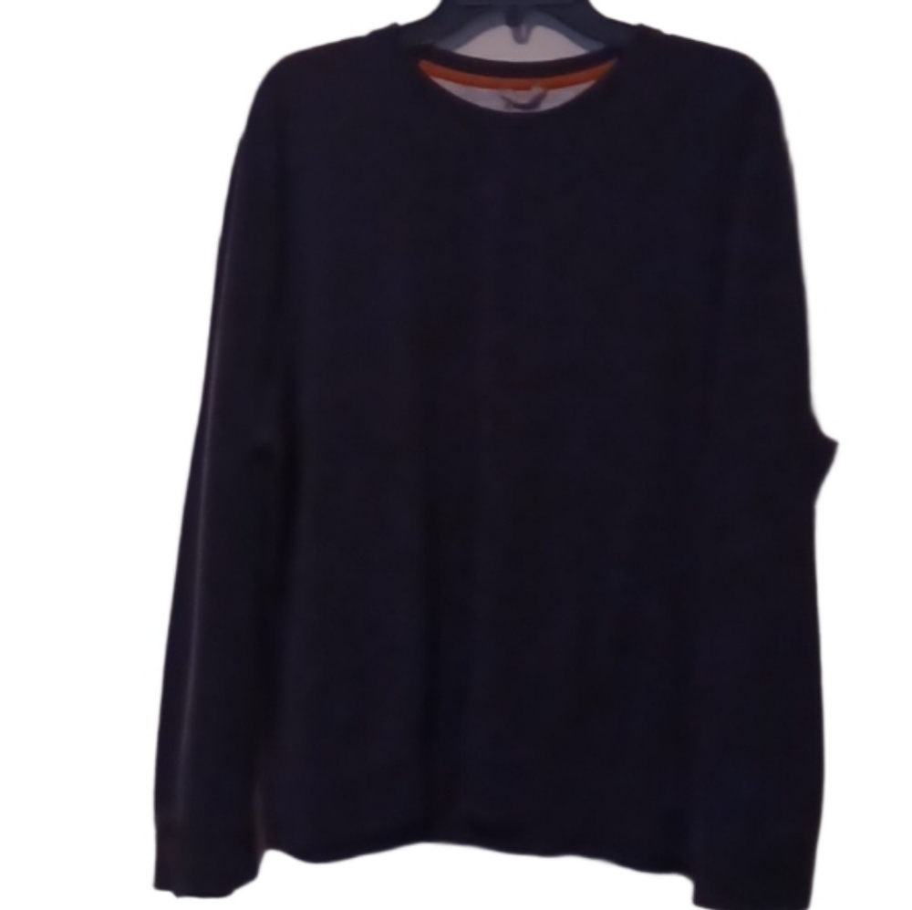 -- Haggar Blue Crewneck Sweater Classic Design Men's Size Large Casual